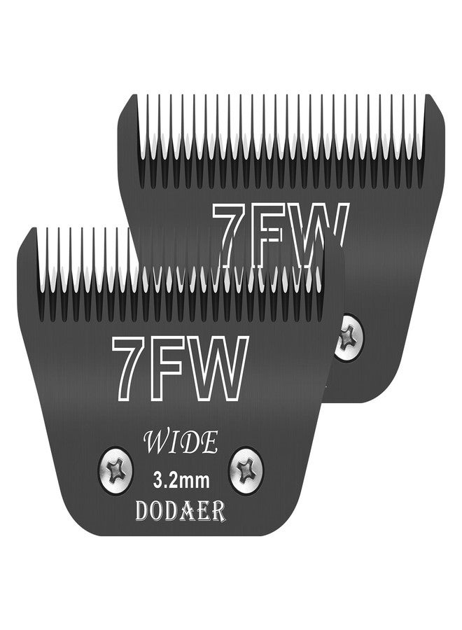 دوداير شفرات DODAER 7FW العريضة للعناية بالكلاب، متوافقة مع ماكينات قص الشعر Andis وOster A5 وWahl km10، طول القص 1/8 بوصة، عبوة من قطعتين (أسود) - Image 1